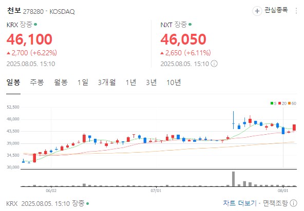 천보 차트 분석