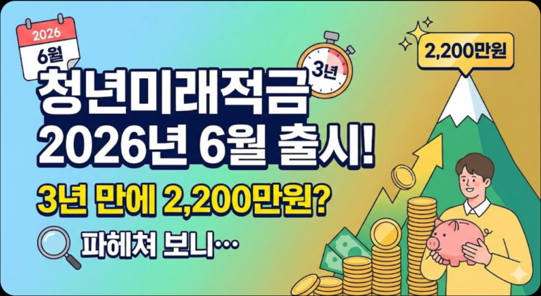 청년미래적금 2026년 6월 출시! 3년 만에 2,200만원? 파헤쳐 보니…