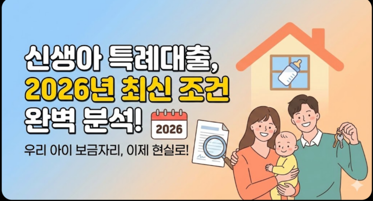 신생아 특례대출, 2026년 최신 조건 완벽 분석! 우리 아이 보금자리, 이제 현실로!